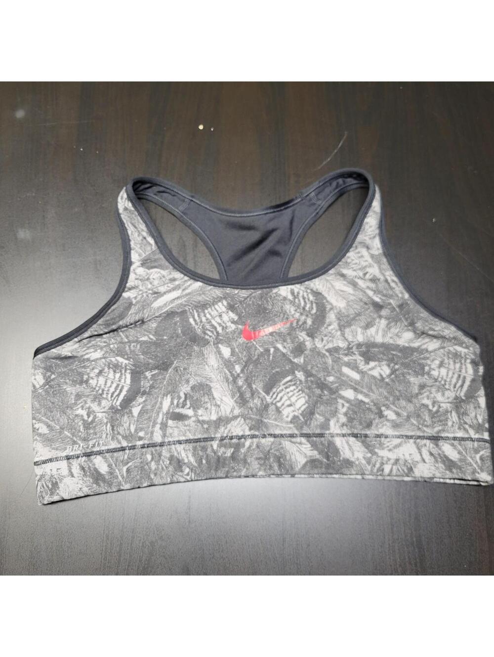 Nike Women's Grey and Black Bra